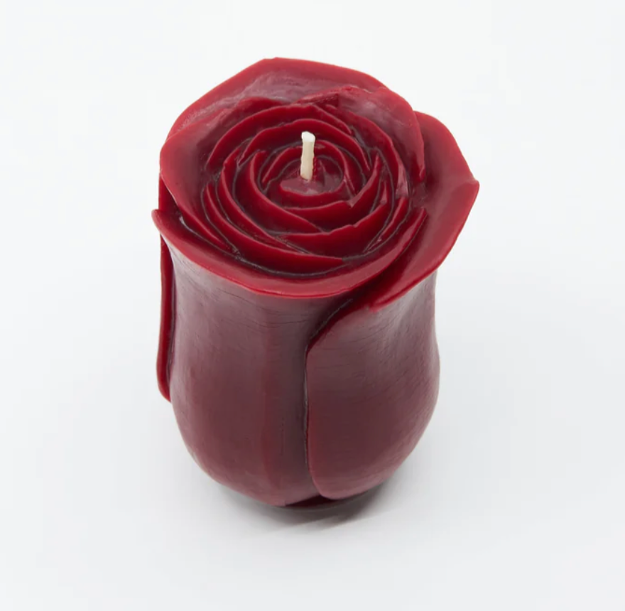 Rose Beeswax Candle (red, petit) ~ Sunbeam Candles