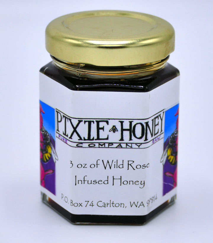 Pixie Honey Wild Rose Infused Honey - 3 oz.