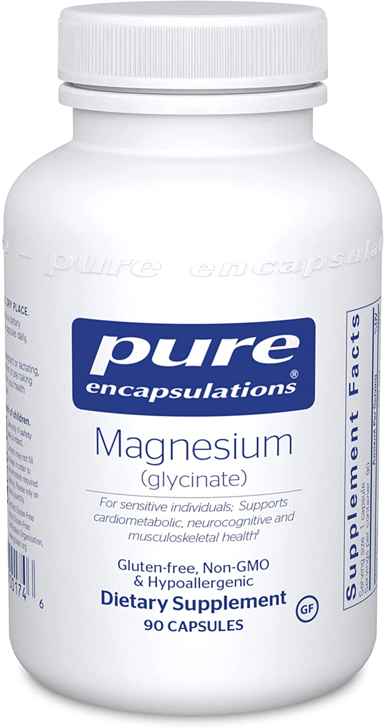 Magnesium Glycinate (90 vegetarian capsules) ~ Pure Encapsulations