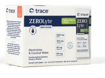 Trace Minerals Research ZeroLyte - Salty Citrus Electrolytes (1 box/30 packets)