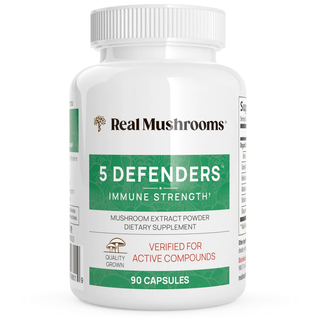 5 Defenders Organic Mushroom Blend (90 capsules) ~ Real Mushrooms