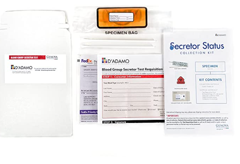 Secretor Test Kit (1 kit) ~ D'Adamo Personalized Nutrition