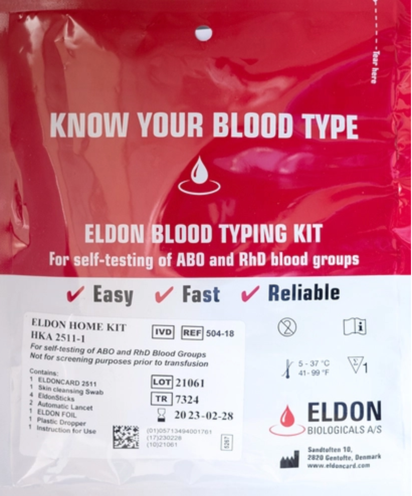 D'Adamo Personalized Nutrition Eldon ABO Blood Typing Kit (1 kit)