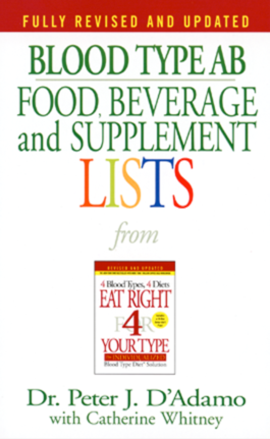D'Adamo Personalized Nutrition Pocket Book Blood Type AB (1 book)