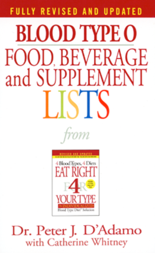 D'Adamo Personalized Nutrition Pocket Book Blood Type O (1 book)