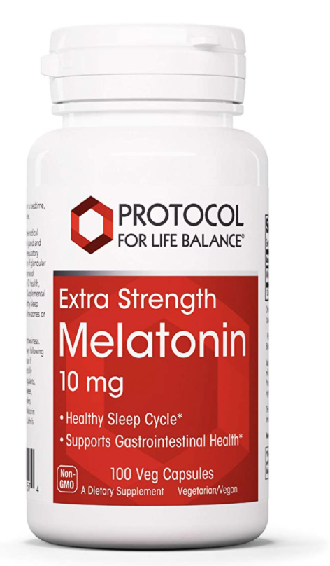 Melatonin 10 mg. (100 vegetarian capsules) ~ Protocol for Life