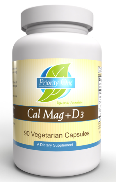 Cal Mag Plus Vitamin D3 (120 vegetarian capsules) ~ Priority One